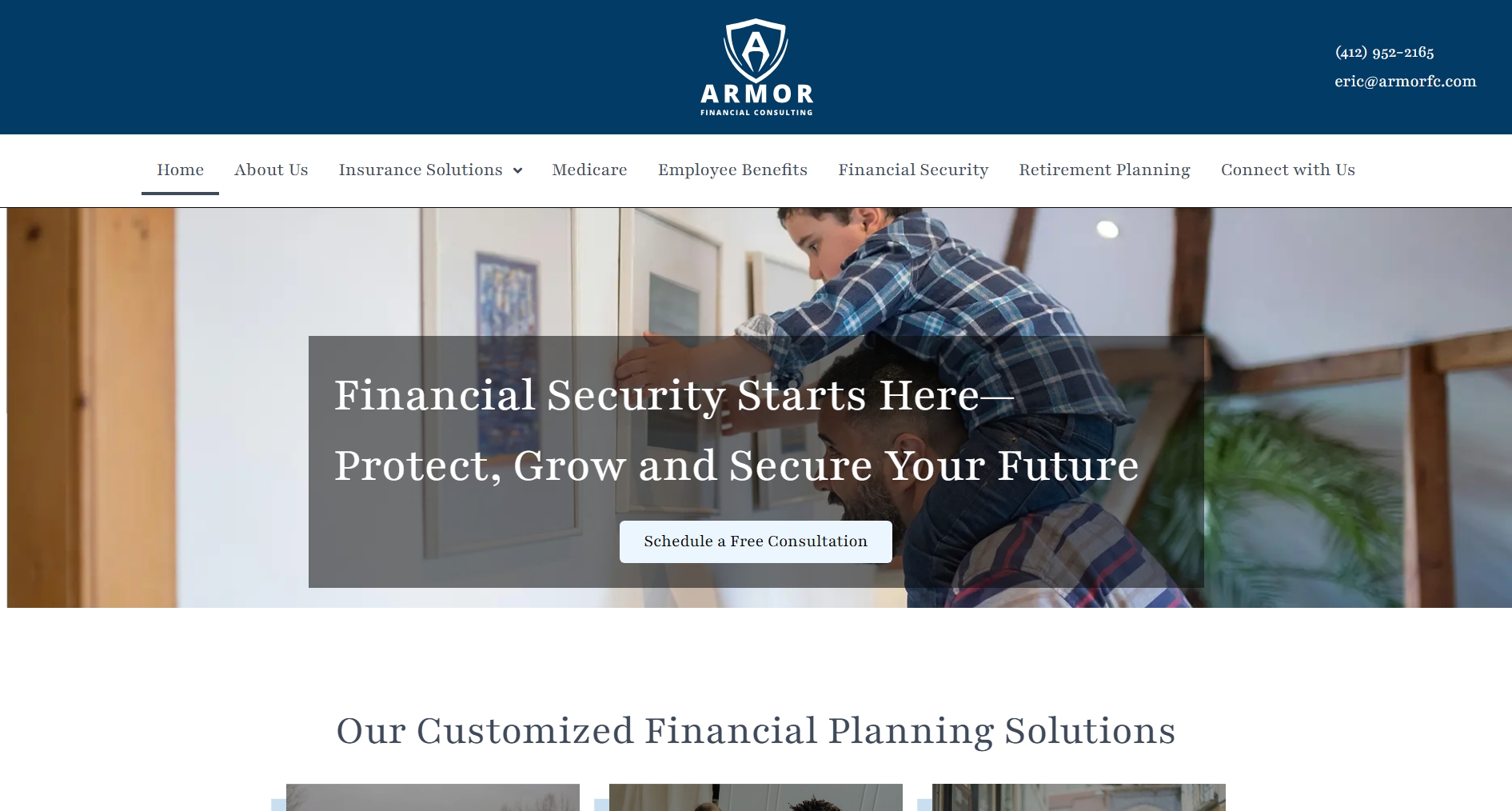 Armor Financial Consulting website
