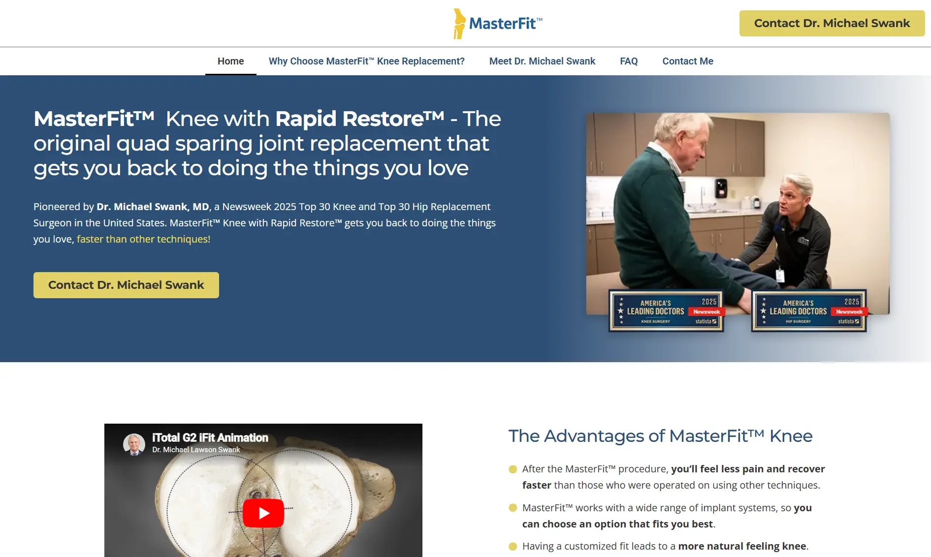 MasterFit™ Knee website